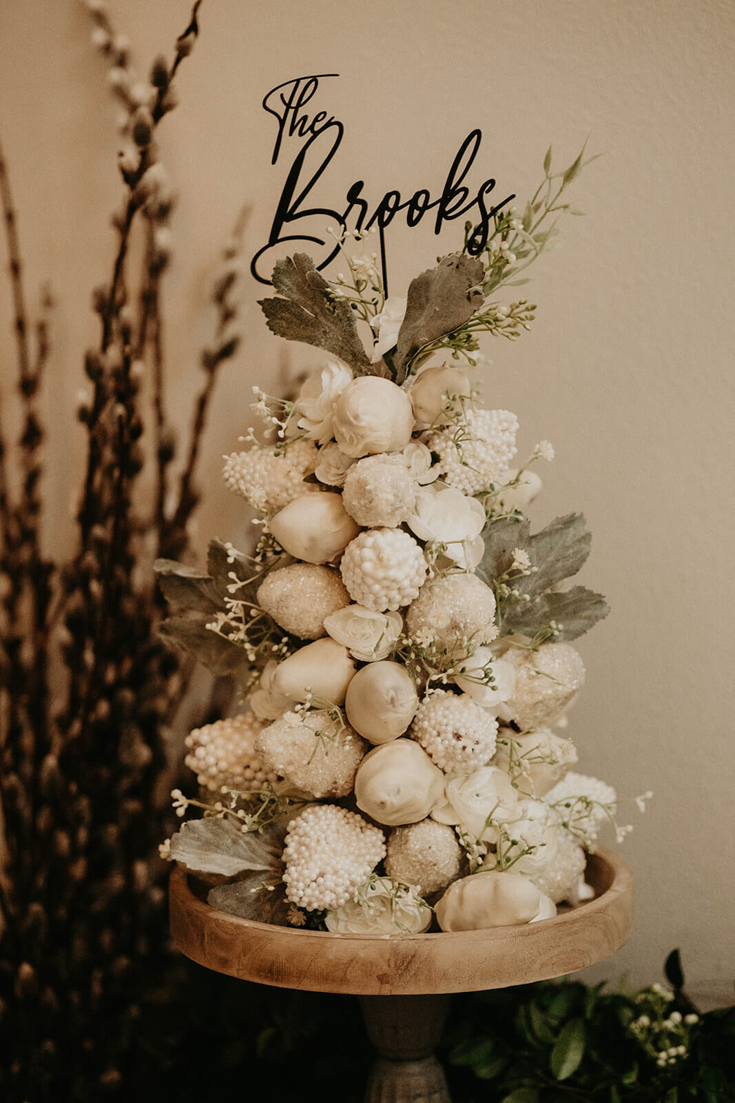 White floral cupcake wedding cake