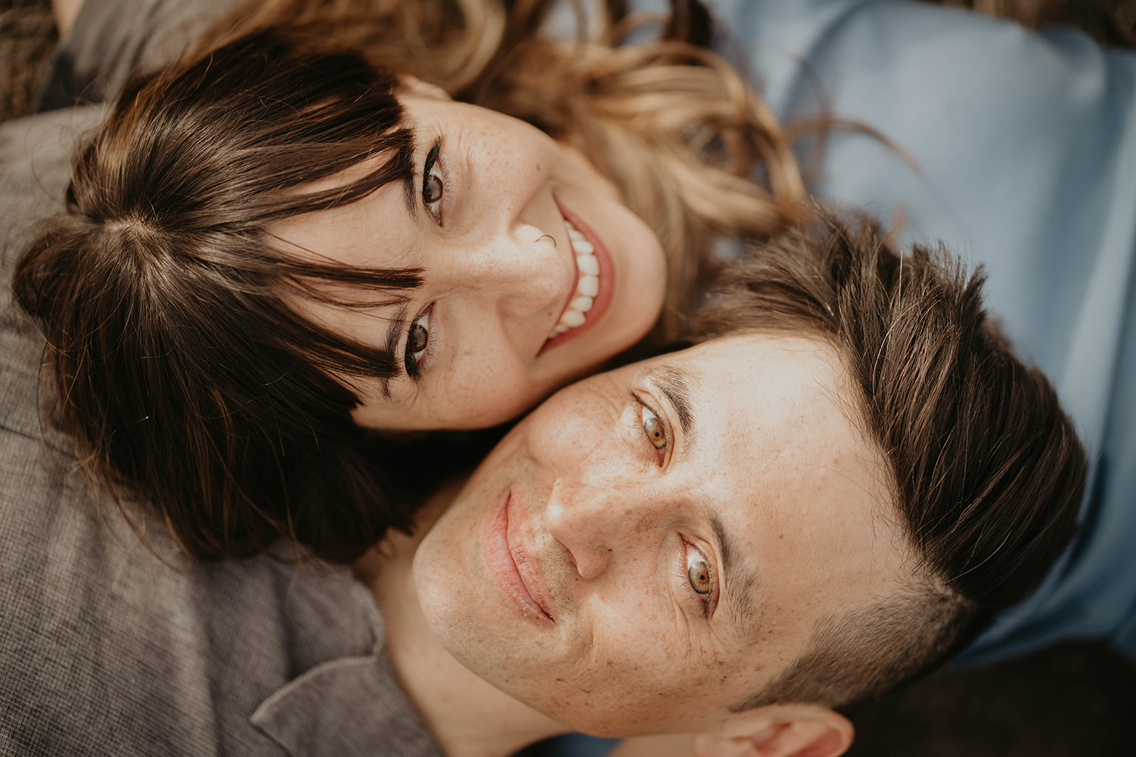 Couple portraits during rock climbing engagement session