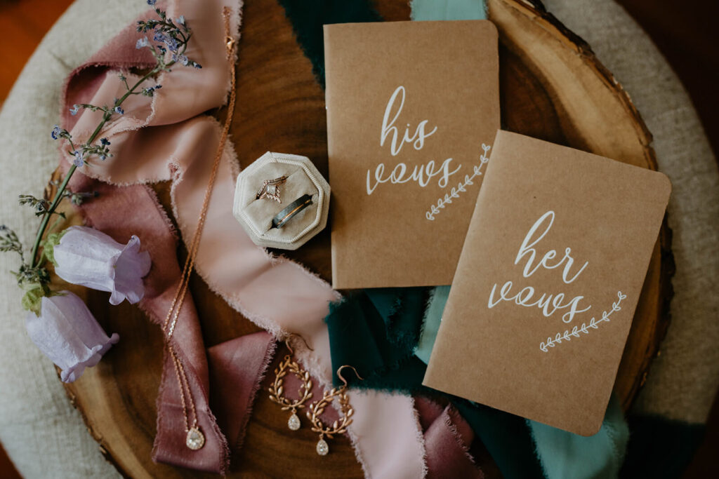 Pastel elopement styled shoot details