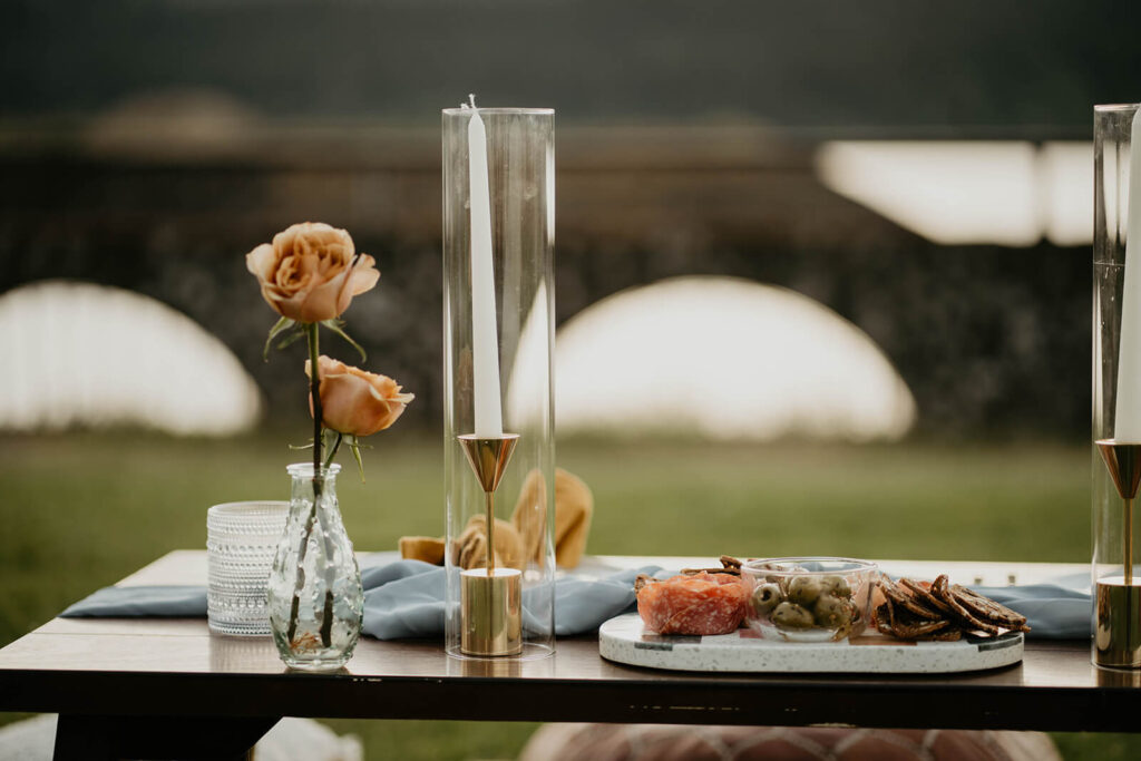 Reception tablescape for elopement styled shoot