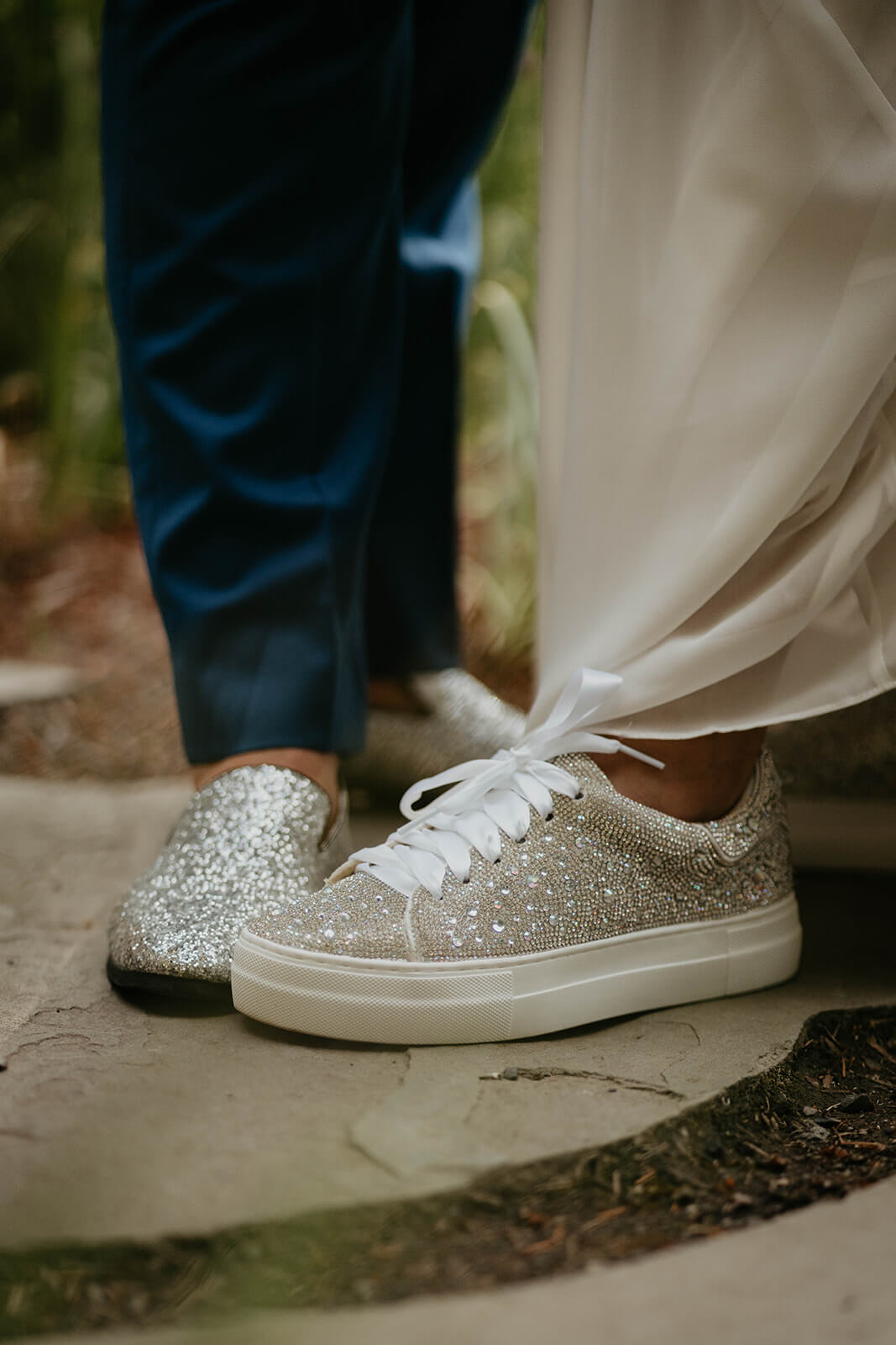 Sparkly wedding tennis shoes