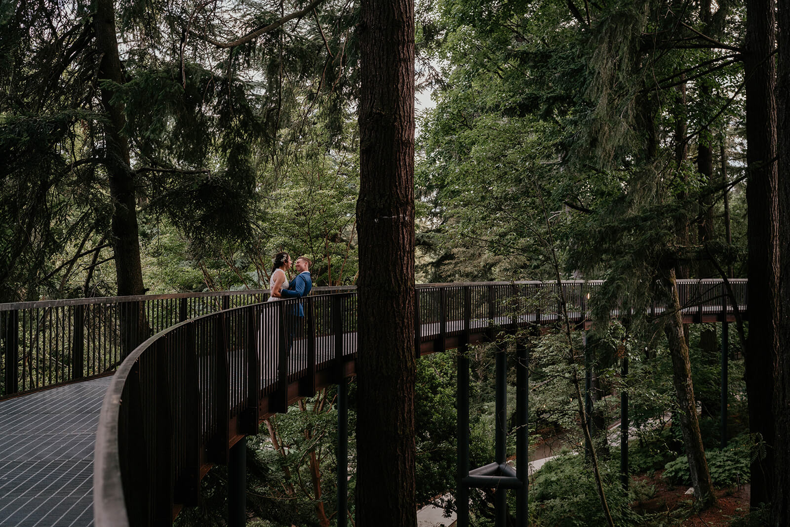 Wedding portraits in the forest with two brides