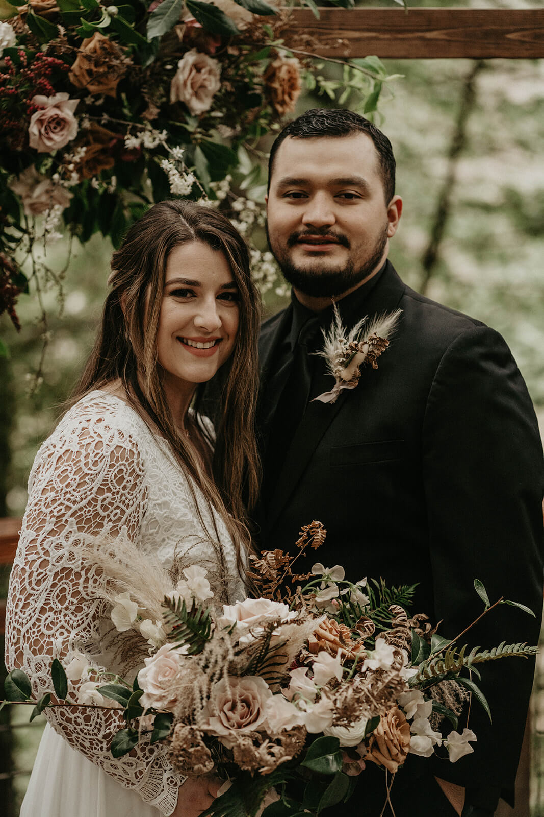 Bride and groom portraits at Hoyt Arboretum