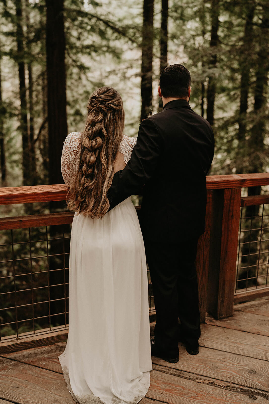 Bride and groom portraits at Hoyt Arboretum