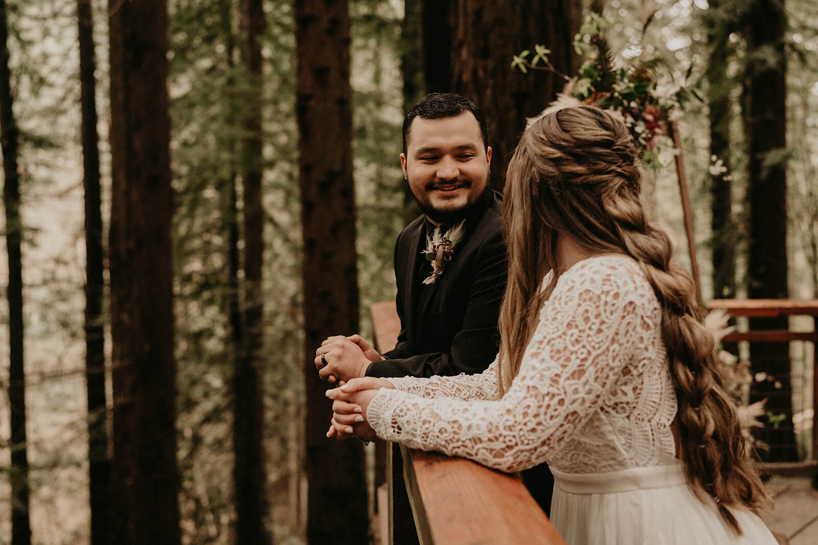 Bride and groom portraits at Hoyt Arboretum