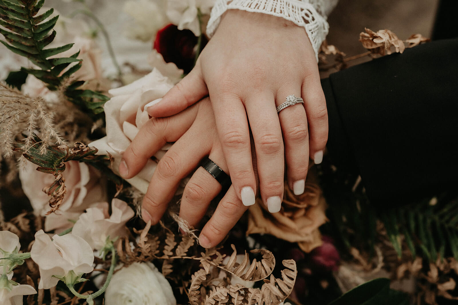 Bride and groom rings