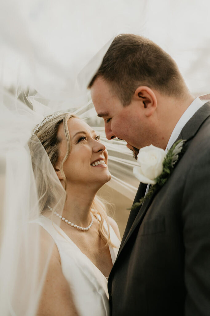 Bride and groom wedding portraits at Silver Falls wedding