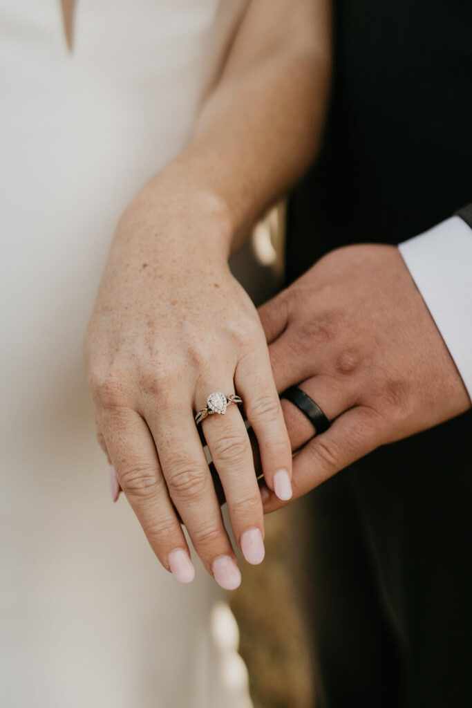 Bride and groom wedding portraits at Silver Falls wedding