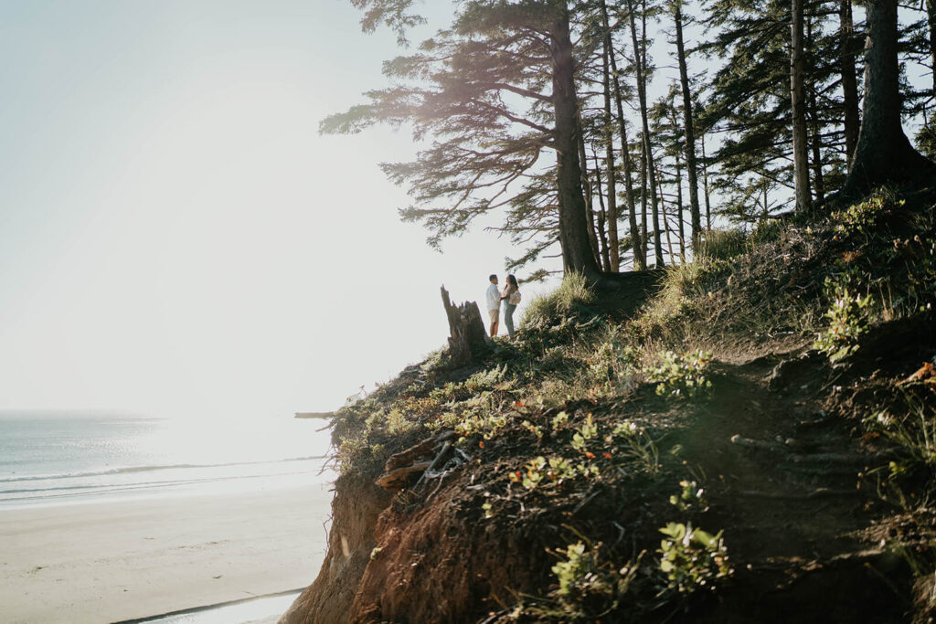 Couple photos during Oregon Coast engagement session