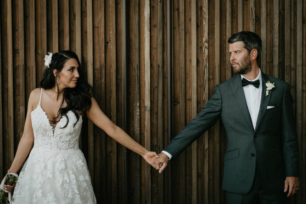 Bride and groom couple portraits at Oregon wedding venue