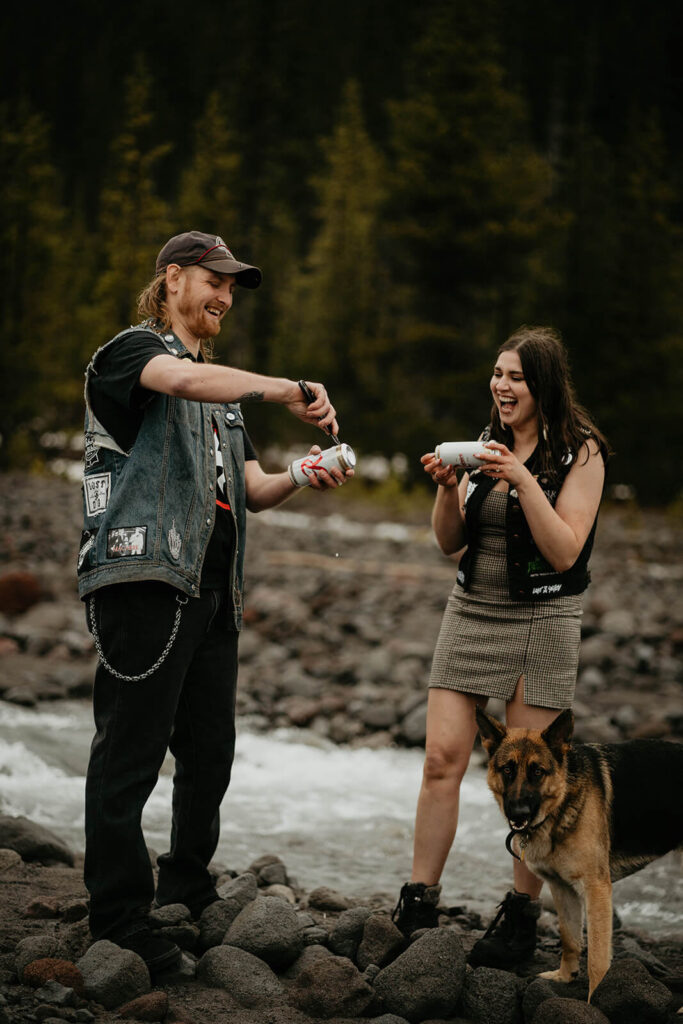 Unique engagement photos at Mt Hood