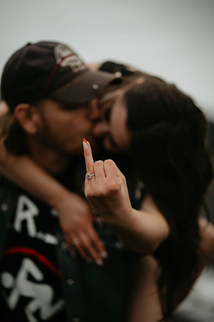 Unique engagement photos at Mt Hood