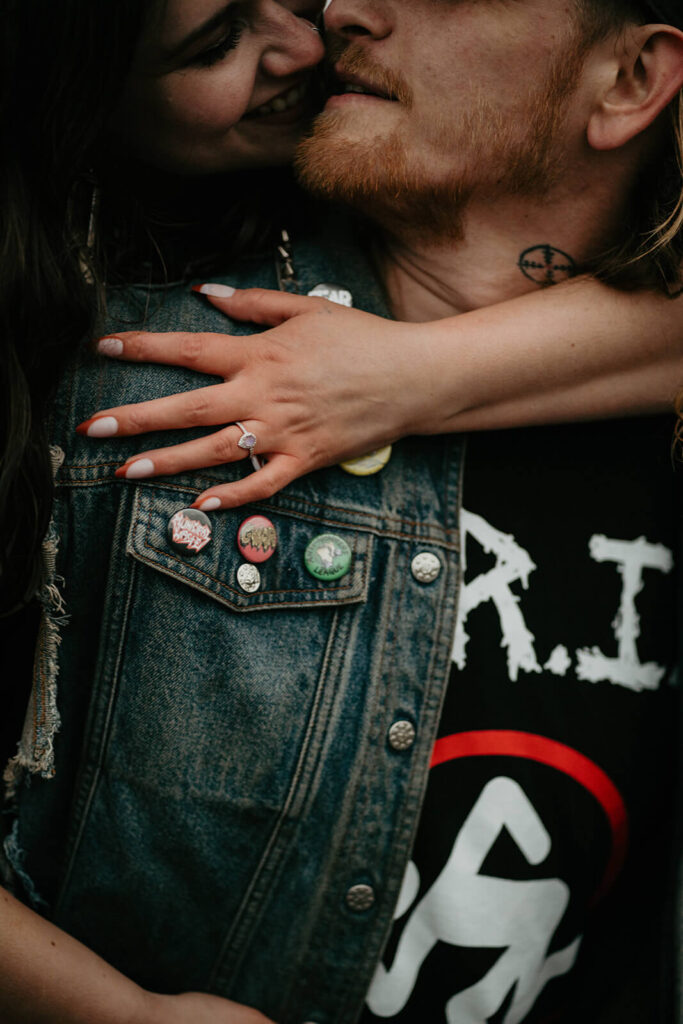 Unique engagement photos at Mt Hood