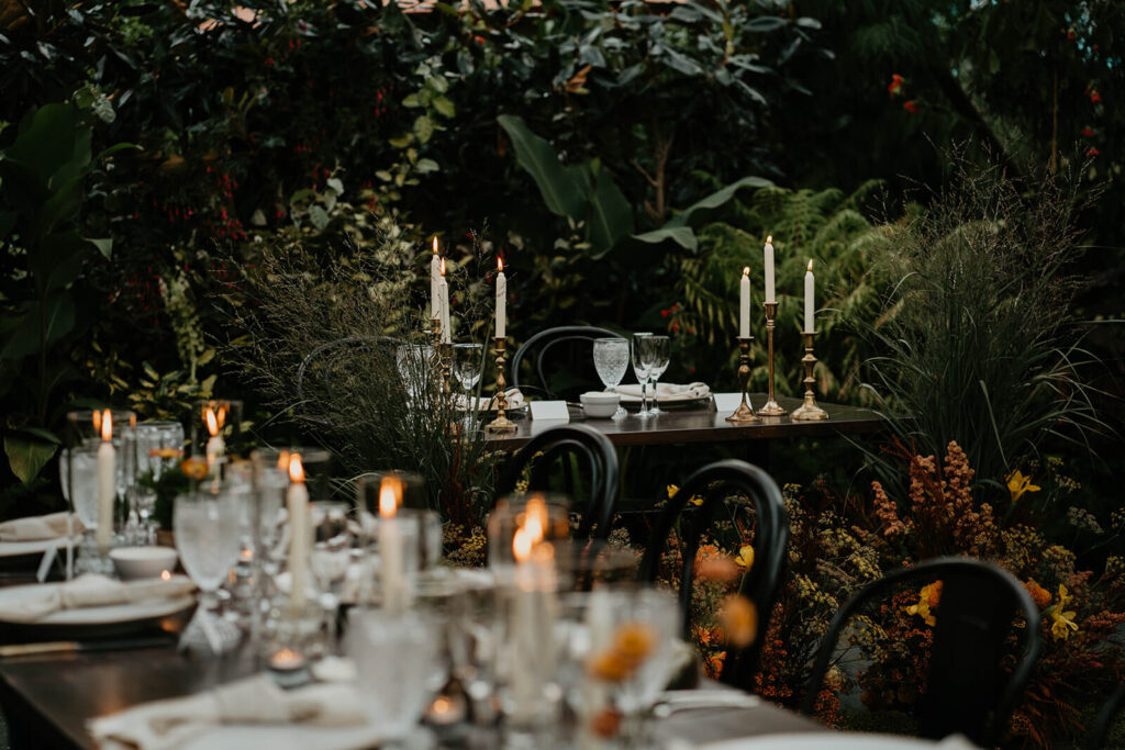 Botanical wedding reception at Pomarius Nursery