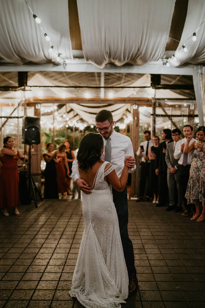 Bride and groom first dance at Blockhouse wedding