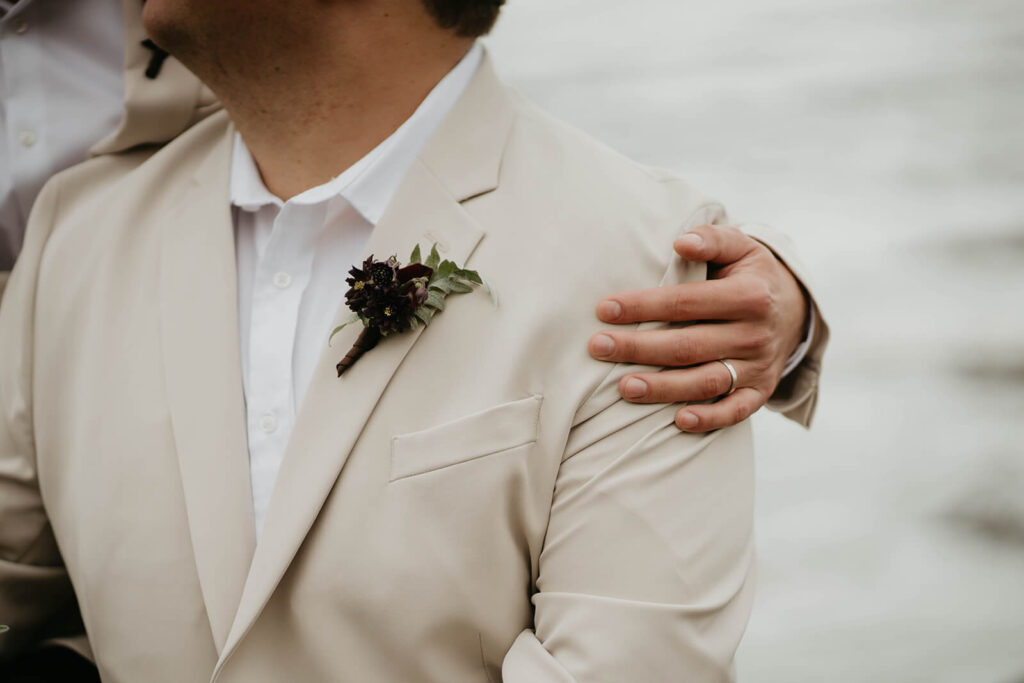 Couple portraits for two grooms at their Oregon Coast elopement