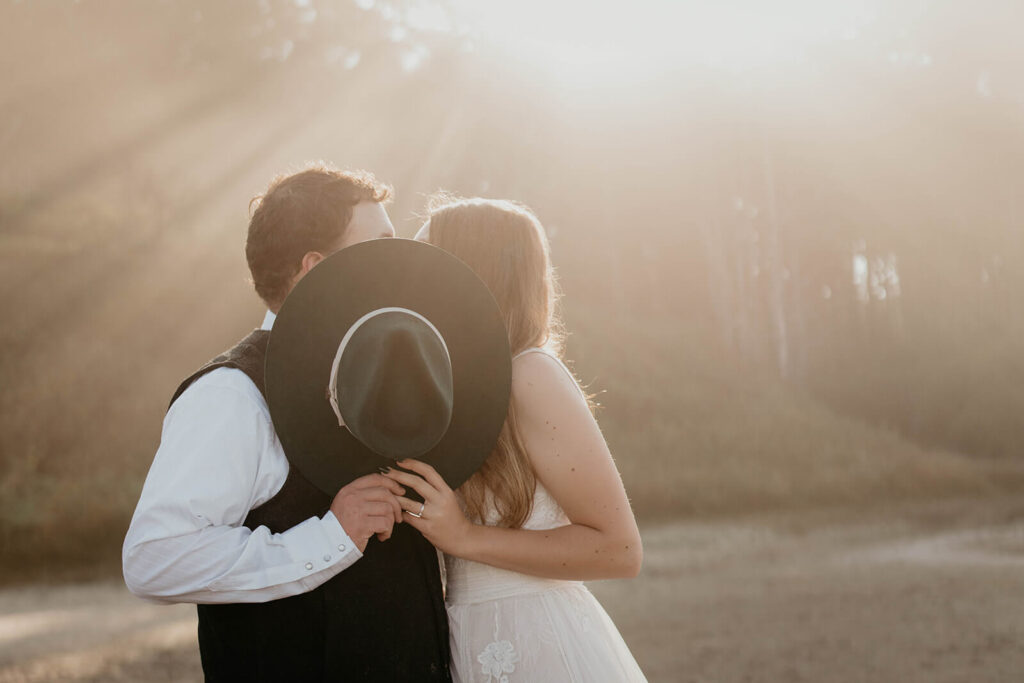 Bride and groom intimate beach wedding portraits on the Oregon Coast