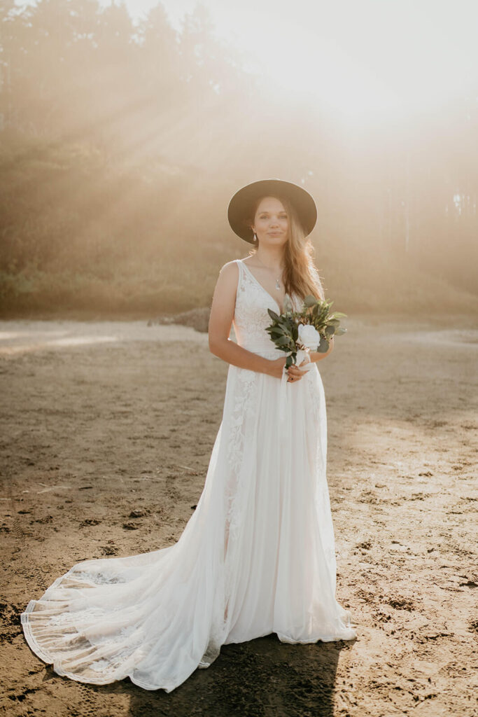 Bride portraits on the beach 