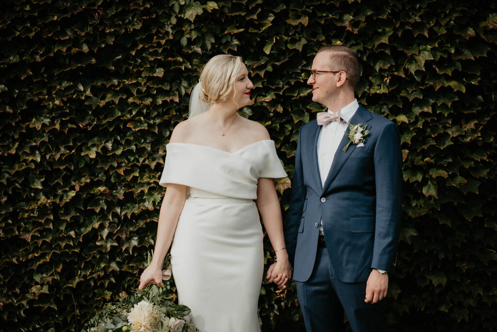 Bride and groom portraits at Willamette Valley Vineyards wedding