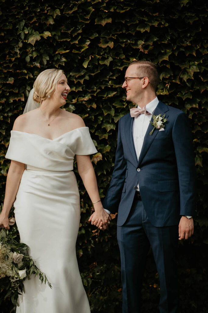 Bride and groom portraits at Willamette Valley Vineyards wedding