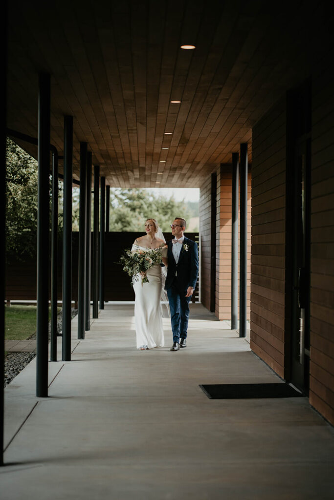 Bride and groom portraits at Willamette Valley Vineyards wedding