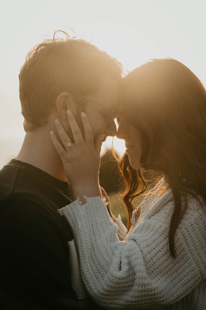 Sunset portraits during Cannon Beach engagement session