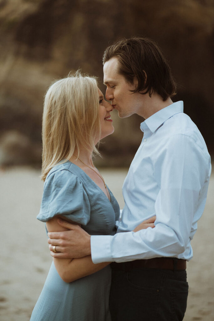 Engagement photo session at Hug Point State Park