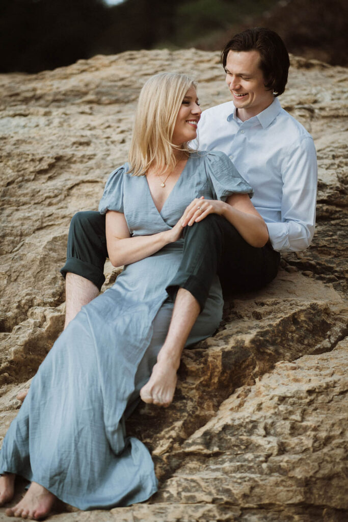 Engagement photos at Hug Point State Park