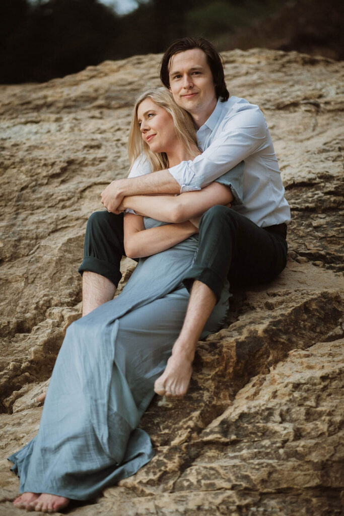 Engagement photos at Hug Point State Park