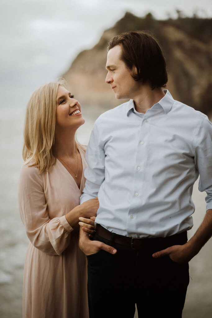 Engagement photos at Hug Point State Park