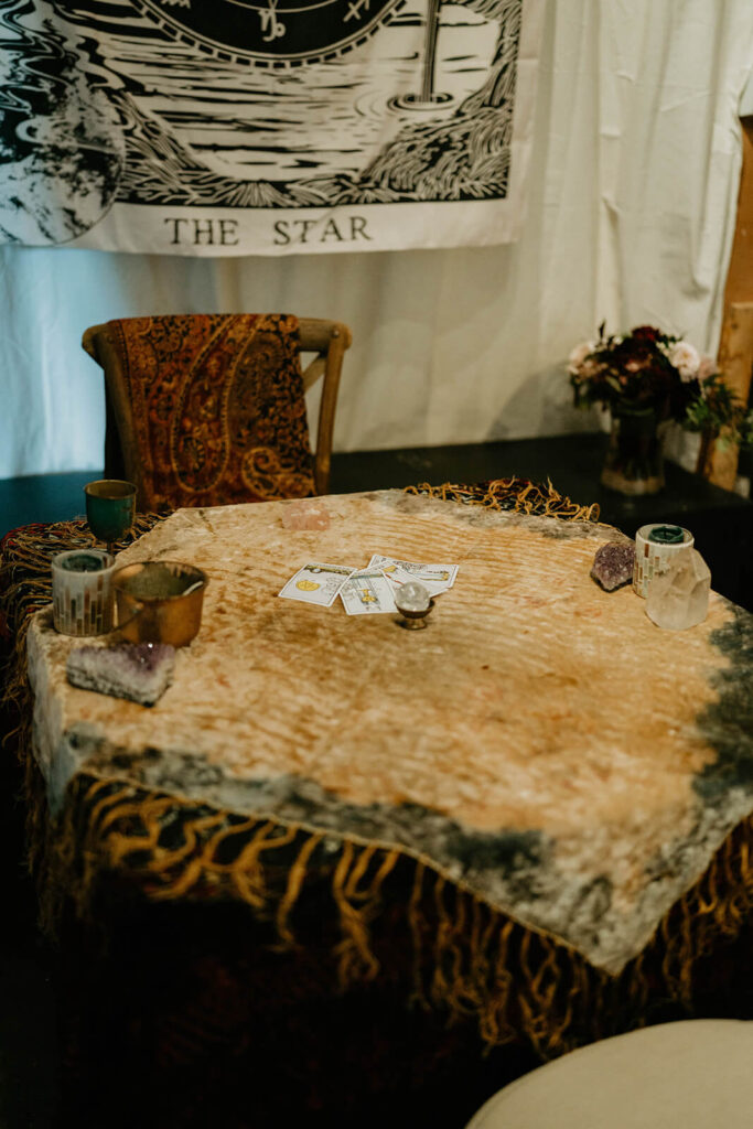 Tarot card reading table