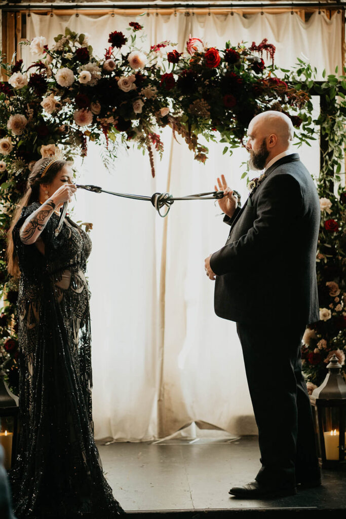 Handfasting ceremony at The Ruins at the Astor