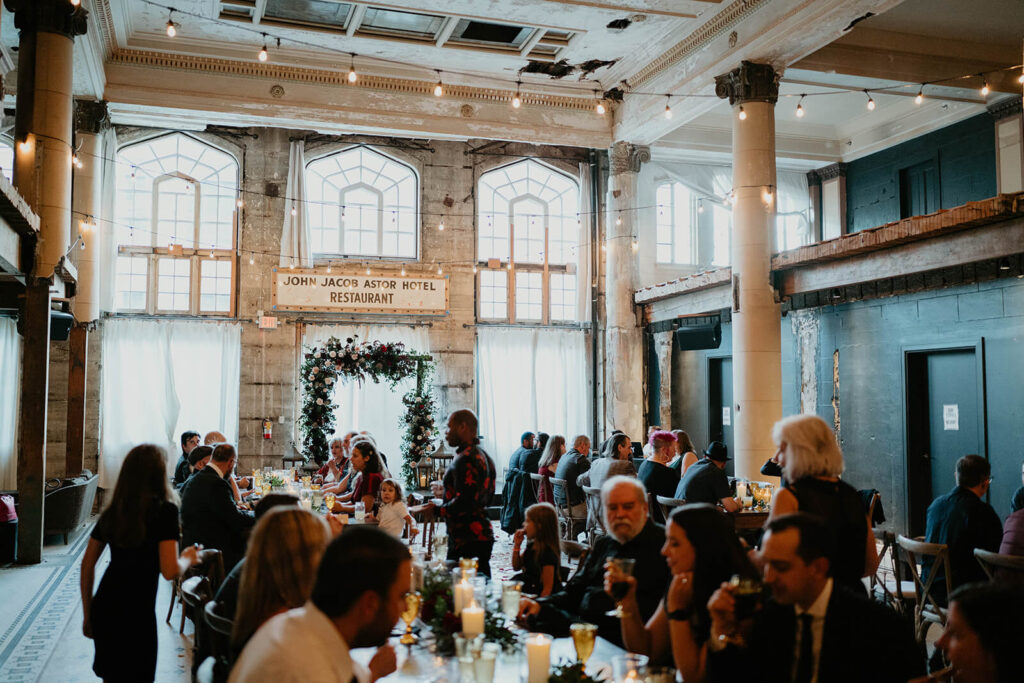 Wedding reception at the Ruins at the Astor wedding venue in Oregon