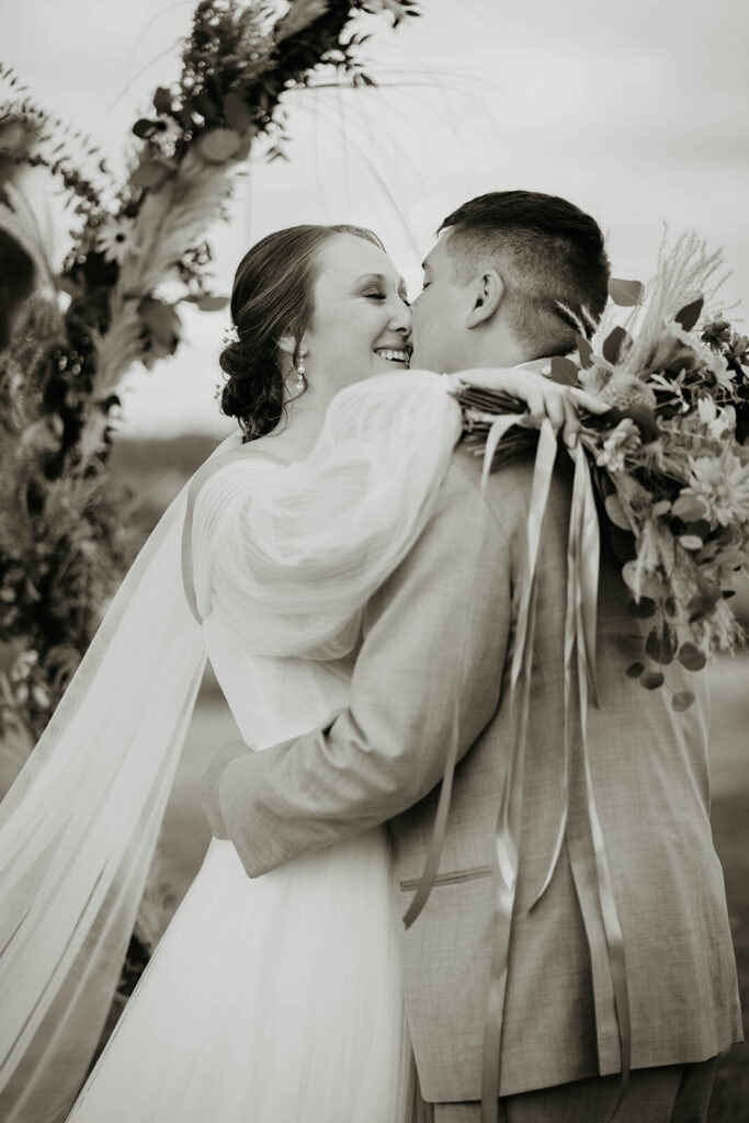 Bride and groom couple portraits at wedding in Washington