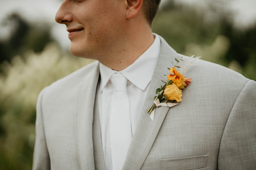 Groom portraits at wedding in Washington