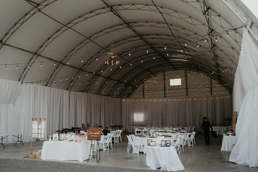 Romantic wedding reception at Pemberton Farm