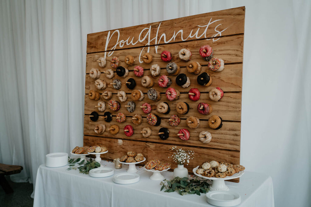 Doughnut wall at wedding in Washington