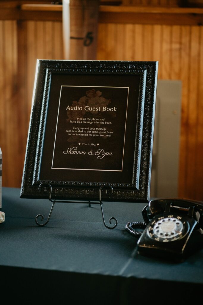 Audio guest book at Cascade Locks wedding