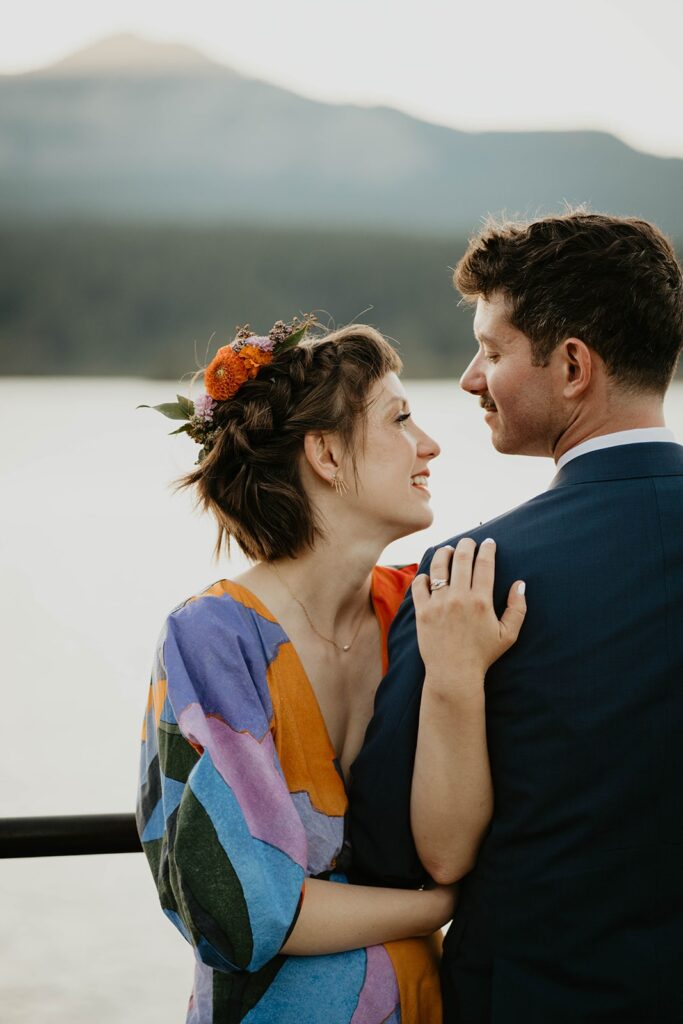 Bride and groom wedding portraits on Thunder Island