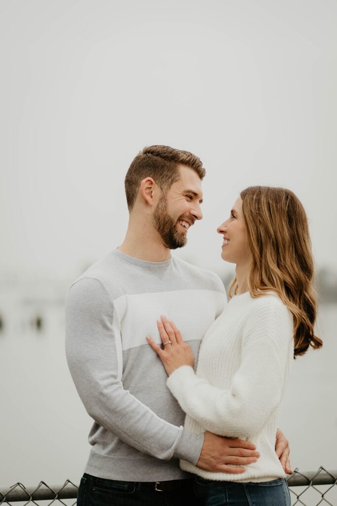 Fall engagement photos at Cathedral Park, Oregon