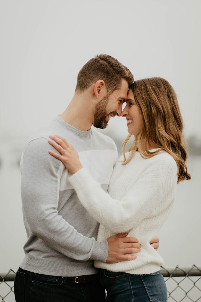 Fall engagement photos in downtown Portland