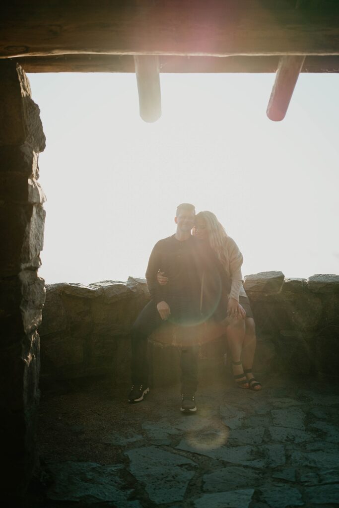 Sunset engagement photos at Cape Perpetua