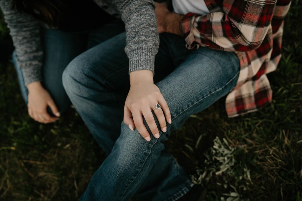 Black and diamond engagement ring 