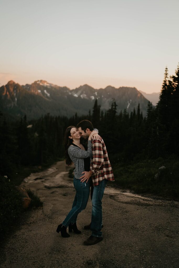 Sunset couple photos at Paradise, Mt Rainier