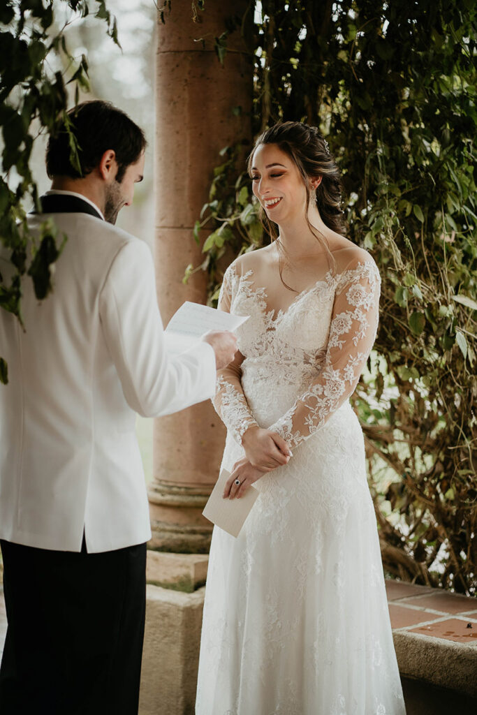 The groom delivering a personal letter to his bride at Lairmont Manor. 