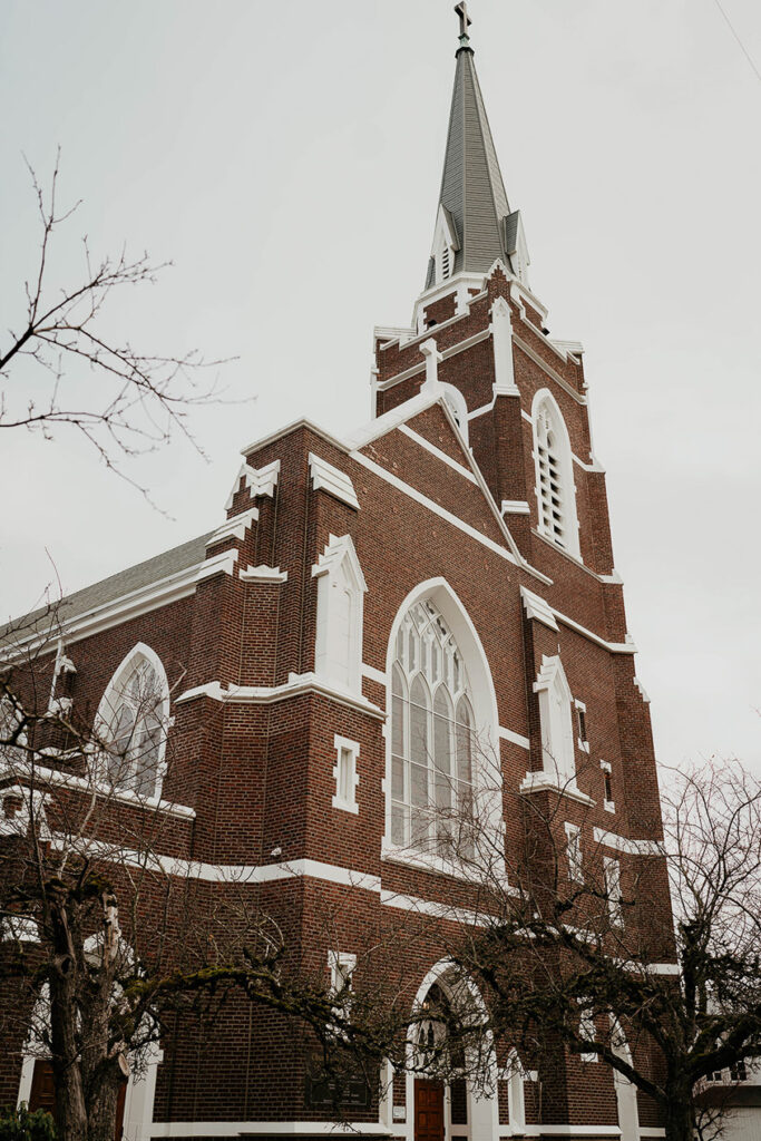 The Church of the Assumption in winter. 