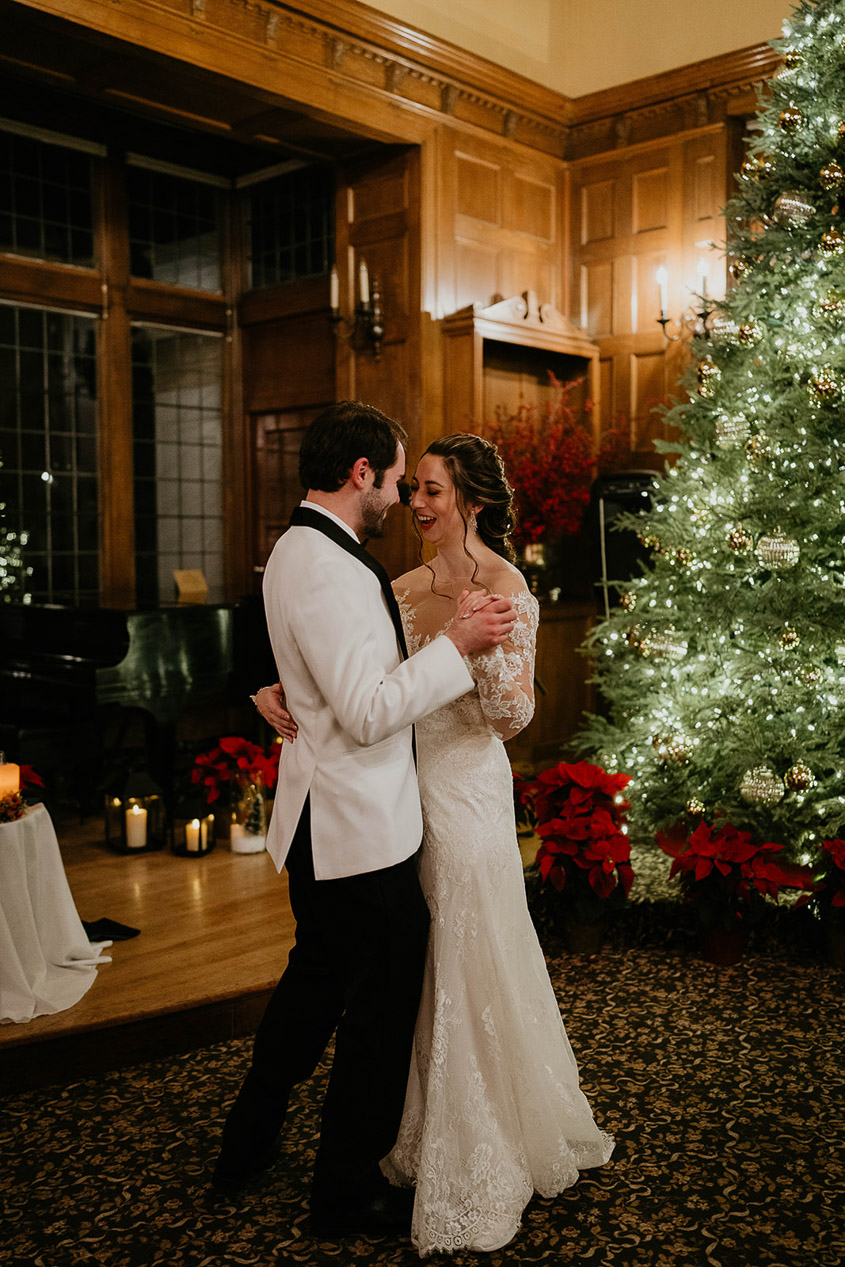 The newlyweds during their first dance. 