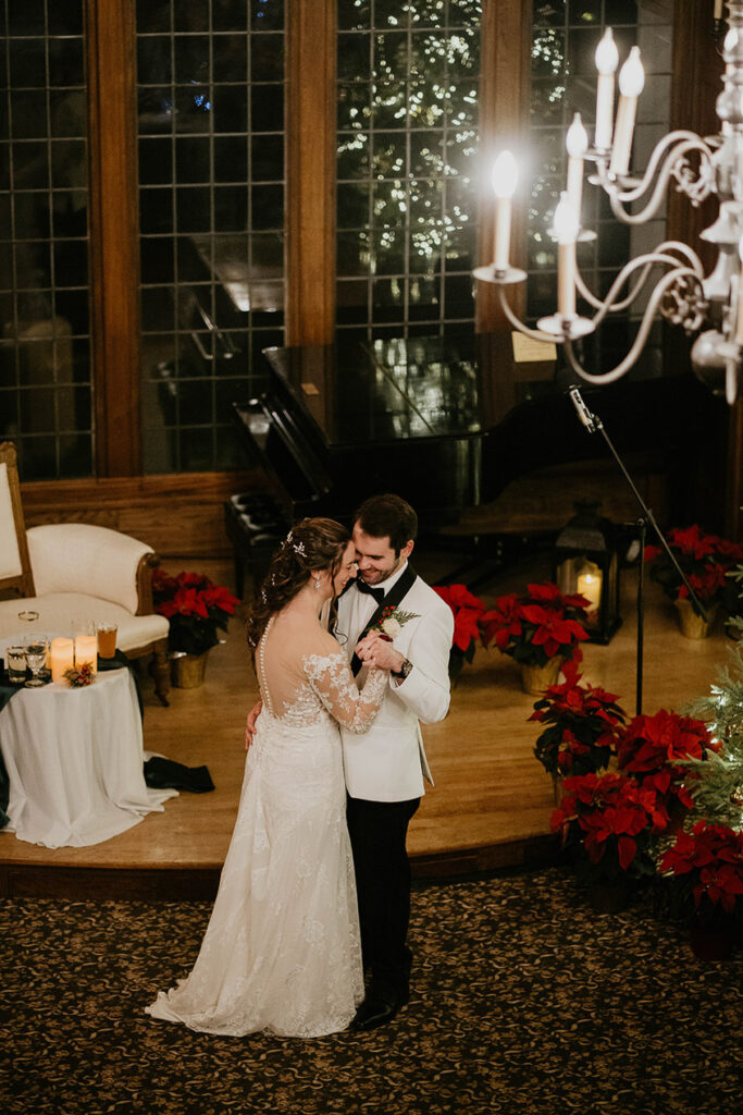 The newlyweds during their first dance. 