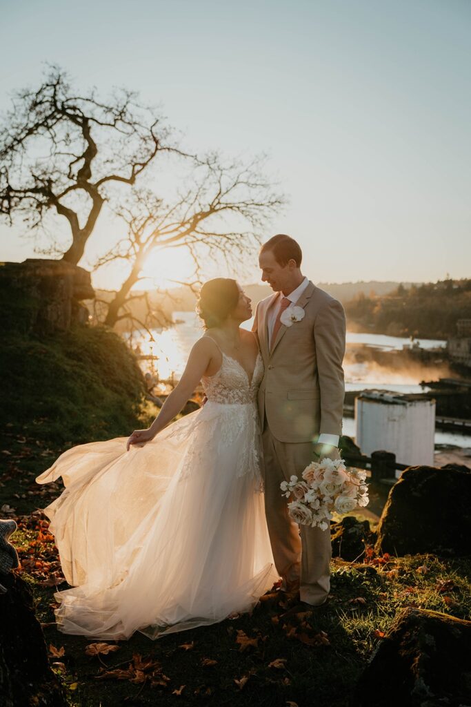 Couple portraits at Outpost wedding venue in Oregon