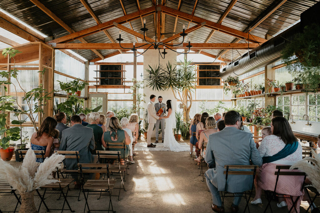 a wedding ceremony inside Mt Hood Center. 